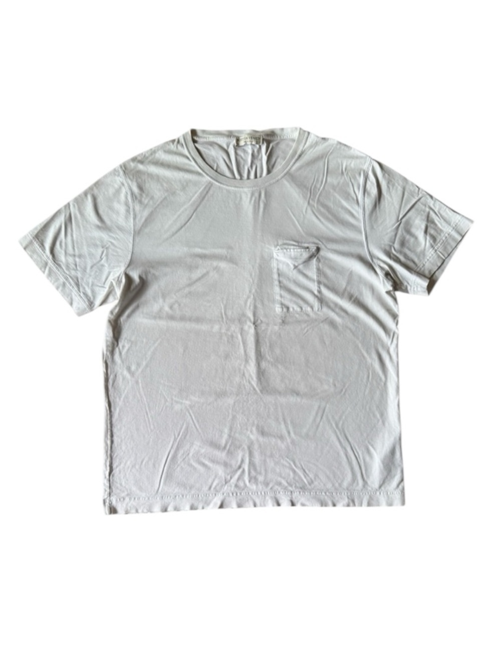 Bottega Veneta 52 Mens Large T Shirt White Crew Neck Short Sleeve Cotton